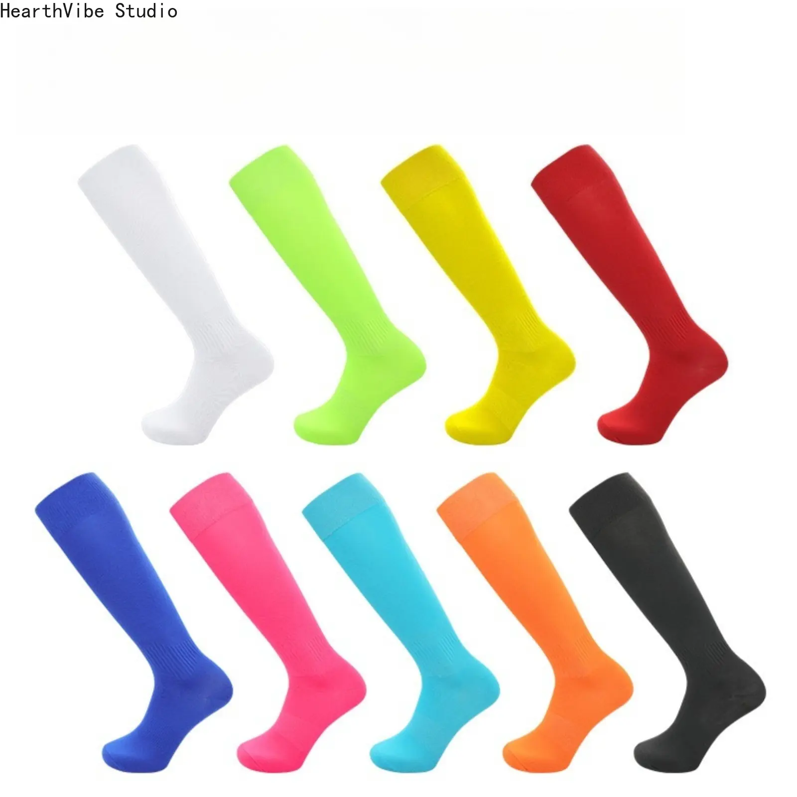 Summer Thin Long Tube Football Socks - Anti-Slip Grip Sole Soccer Socks for Men - High Calf Breathable Athletic Socks for Training & Match - Solid Color Unisex