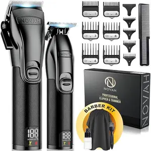 Novah Professional Hair Clippers for Men, Professional Barber Clippers and Trimmer Set, Mens Cordless Hair Clipper for Barbers Haircut Kit Fade