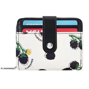 Cute Prints Wallet Card Slots Small Wallet with Zipper Coin Pouch Wallet for Women Girls