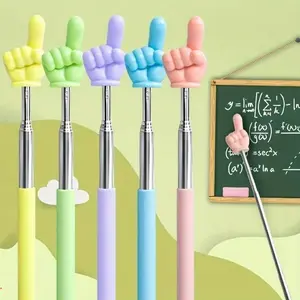 Random Color Finger Shaped Retractable Pointer Stick, 1 Count Portable Durable Teacher Pointer Stick, Presentation Supplies for Classroom Whiteboard