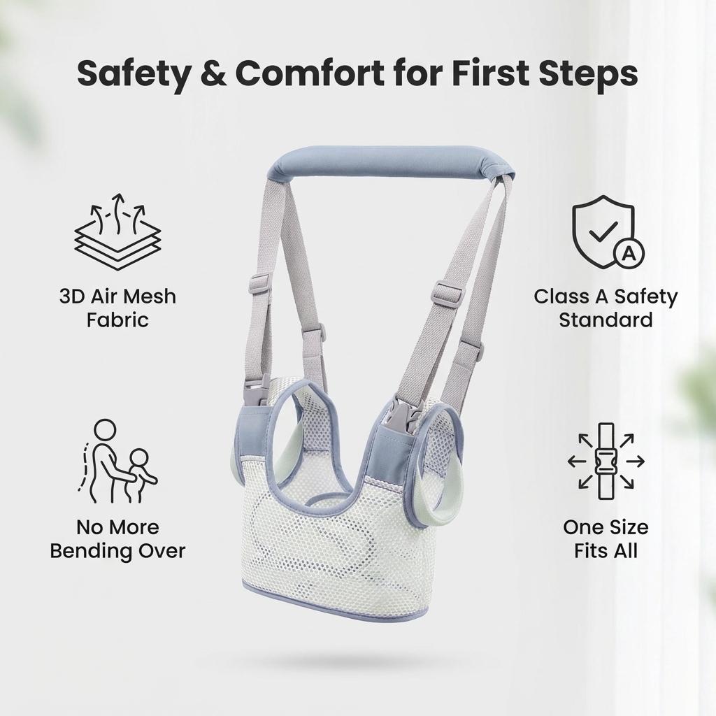  Baby Toddler Walking Harness Backpack, Breathable Anti-Fall Anti-Scratch Walk Assistant, Adjustable Soft Wings Handheld Protective Baby Walking Leash