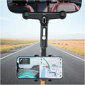 360? Rotation Rear View Mirror Phone Holder,Retractable  Phone Holder Rear View Mirror Mount for 4.0-7.0" Phones,Unobstructed Rearview Mirrors Phones Holders for ,,SUVs