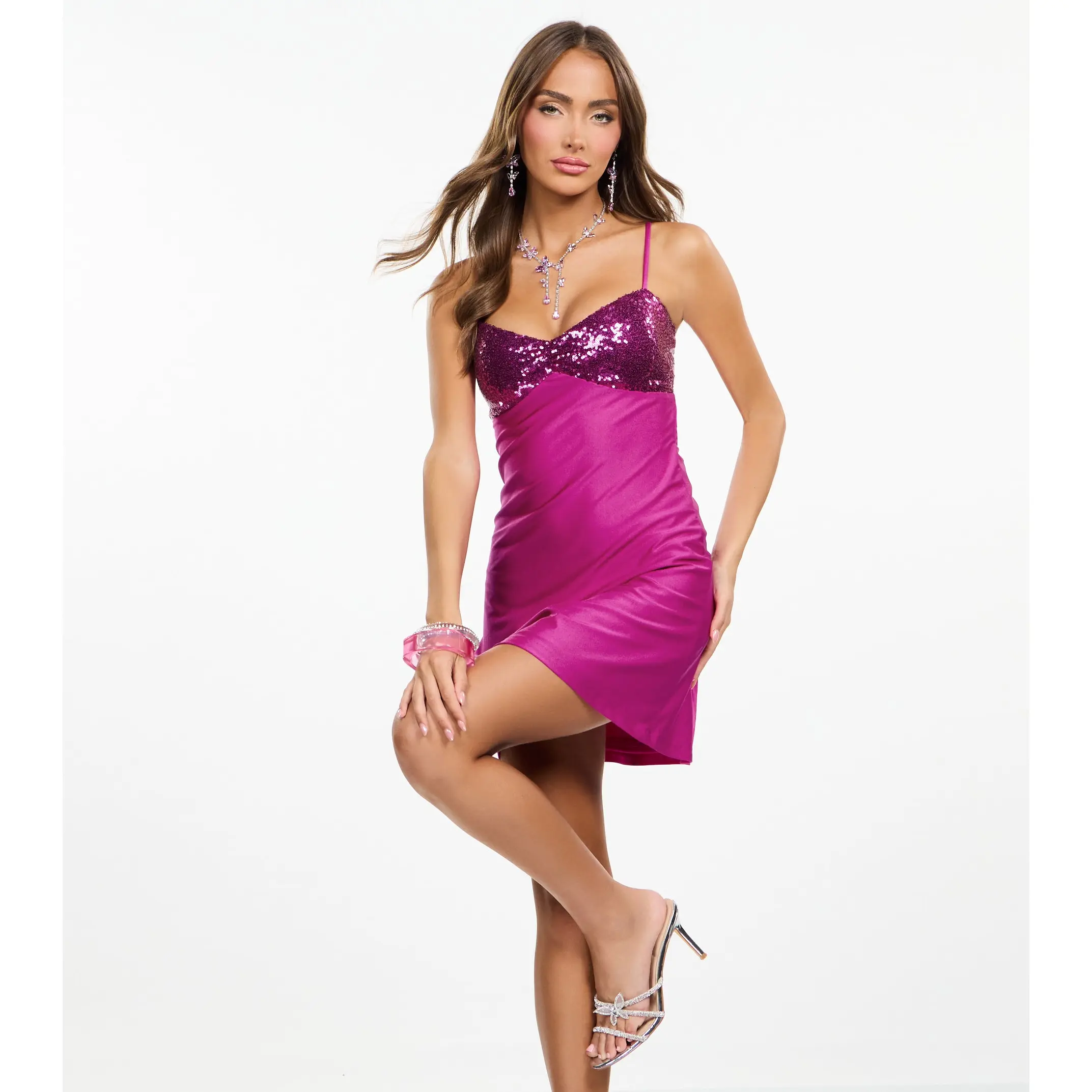 Glamorous Sequin Bust A-Line Mini Dress Glamorous Sequin Bust A-Line Mini Dress