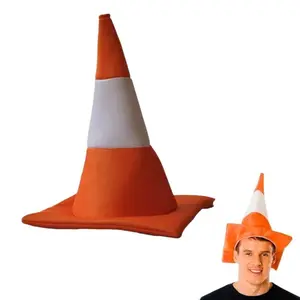 Funny Foldable Traffic Cone Hat Dress Up Masquerade Stage Hat Role Play All Age Halloween Costume Funny Hat Cosplay Event