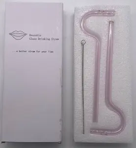 Anti-lip Wrinkle Glass Straw Attracts Lips Horizontally Three Pieces