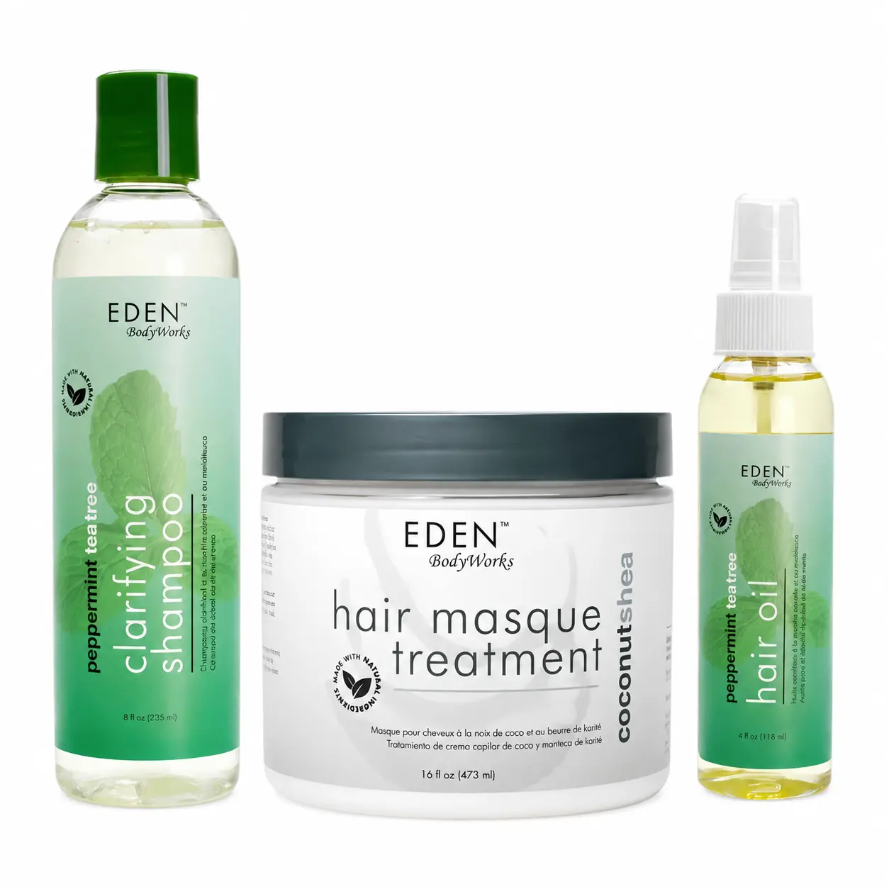 EDEN BodyWorks Braid Recovery Kit | Shampoo, Hair Masque & Hair Oil for Post-Braid Hair Care