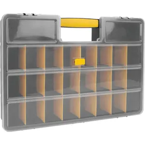 Performance Tool W54037 26 Adjustable Compartment Hardware Organizer Box With Dividers - Durable Plastic Screw Organizer For Nuts, Bolts, Screws, Nails, and Small Hardware