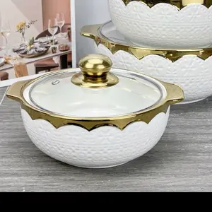 Luxury Ceramic Soup Bowl Set, Premium Kitchen Tableware for Daily Dining, Bowls