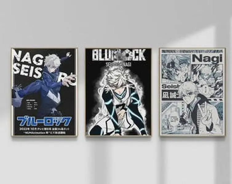 Blue Lock Anime Poster – Nagi Seishiro, Soccer Manga Art