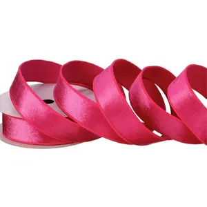 Wired velvet fuchsia ribbon
