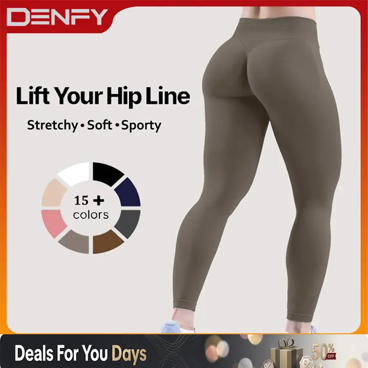 DENFY Impact Leggings Fitness Gymwear Tummy Control Scrunch Butt Lifting Sportswear Workout Yoga Gym Pants