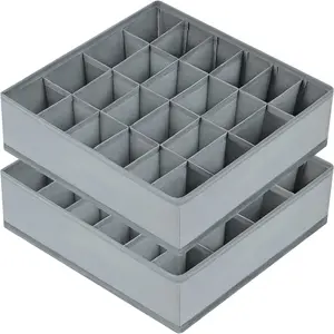 2pcs Socks Underwear Organizer Divider, 48-Grid Foldable Closet Storage Box, Fall Decor, Room Decoration, Bedroom Organization