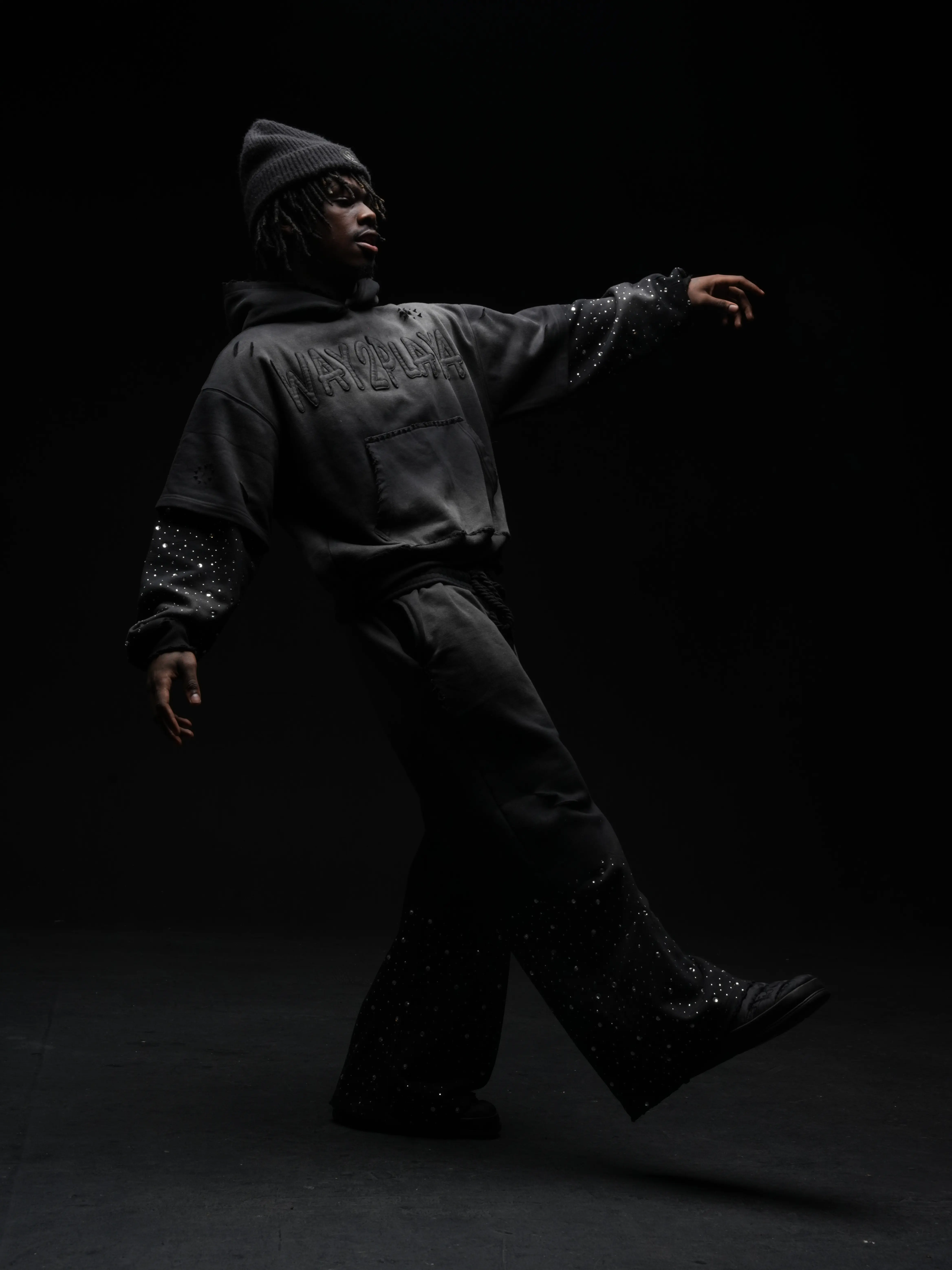 Rhinestone Hoodie & Sweats Set
