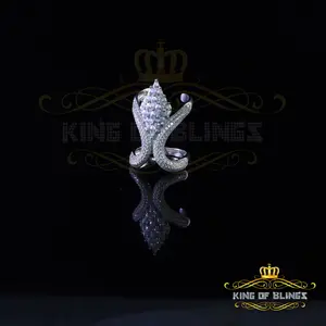 5 Skip to product information  King Of Bling'sSterling White Silver 2.00ct CZ Cocktail Flower 7 stone Womens Ring Size 6.5