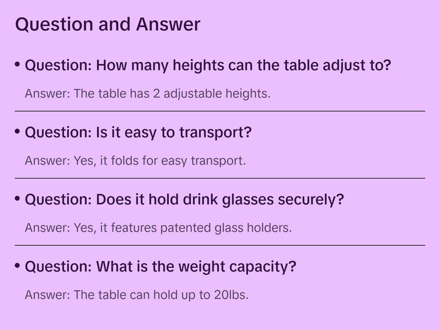 Adjustable Height Folding Wine Table | Teal