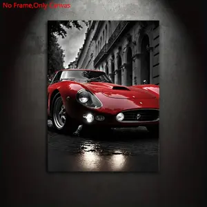 1 Piece/Set Frameless Canvas Painting Print Poster,Classic Retro Digital Realism Vehicle Pop Art,Concept 250 GTO,Perfect Gift for Vintage Sports Car Lovers,Ideal Gift Bedroom,Study,Office,Living Room,Dorm Hallway,Kitchen,Mural,Wall Decoration,Room Decor