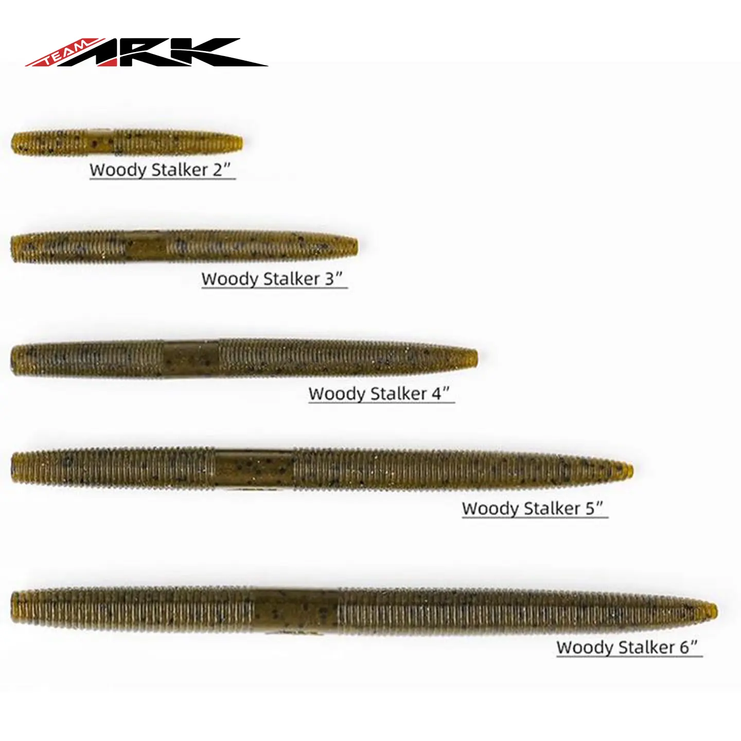 TEAM ARK WoodyStalker StickBait, Premium Soft Plastic Senko Style Fishing Lure for Bass, Balanced Fall Rate & Lifelike Action, Multicolor 2"-6", Fishing Lures, Artificial Fishing Lure, Soft Lures