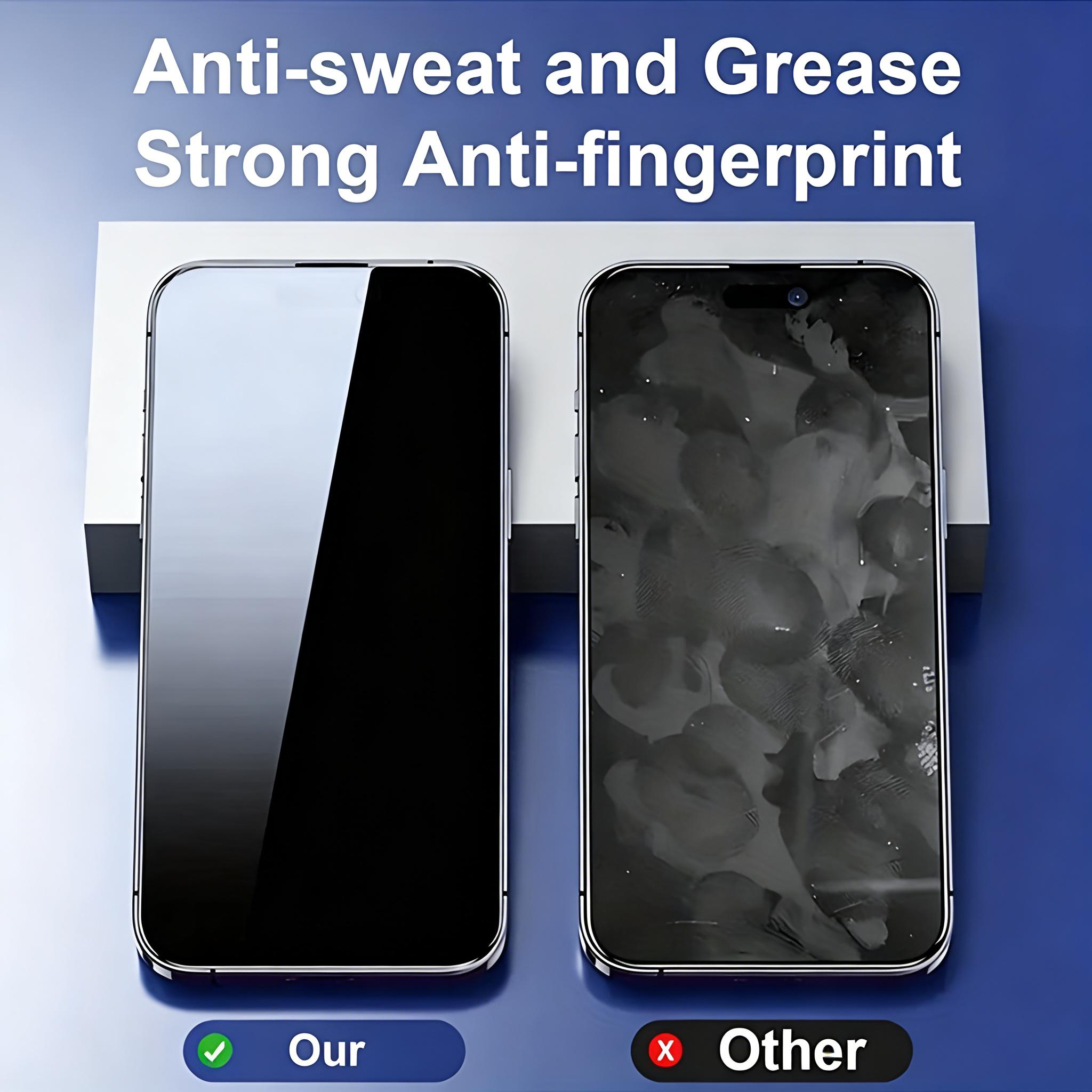 Privacy Screen Protector for iPhone 16/15/14 Pro Max Samsung S24 series, 9H Tempered Glass, Scratch Resistance Military Grade, Anti Fingerprint, No Bubbles, Smooth as Silk shockproof protection