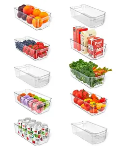 LifeMaster Clear Fridge Organizer Bins Pack of 2