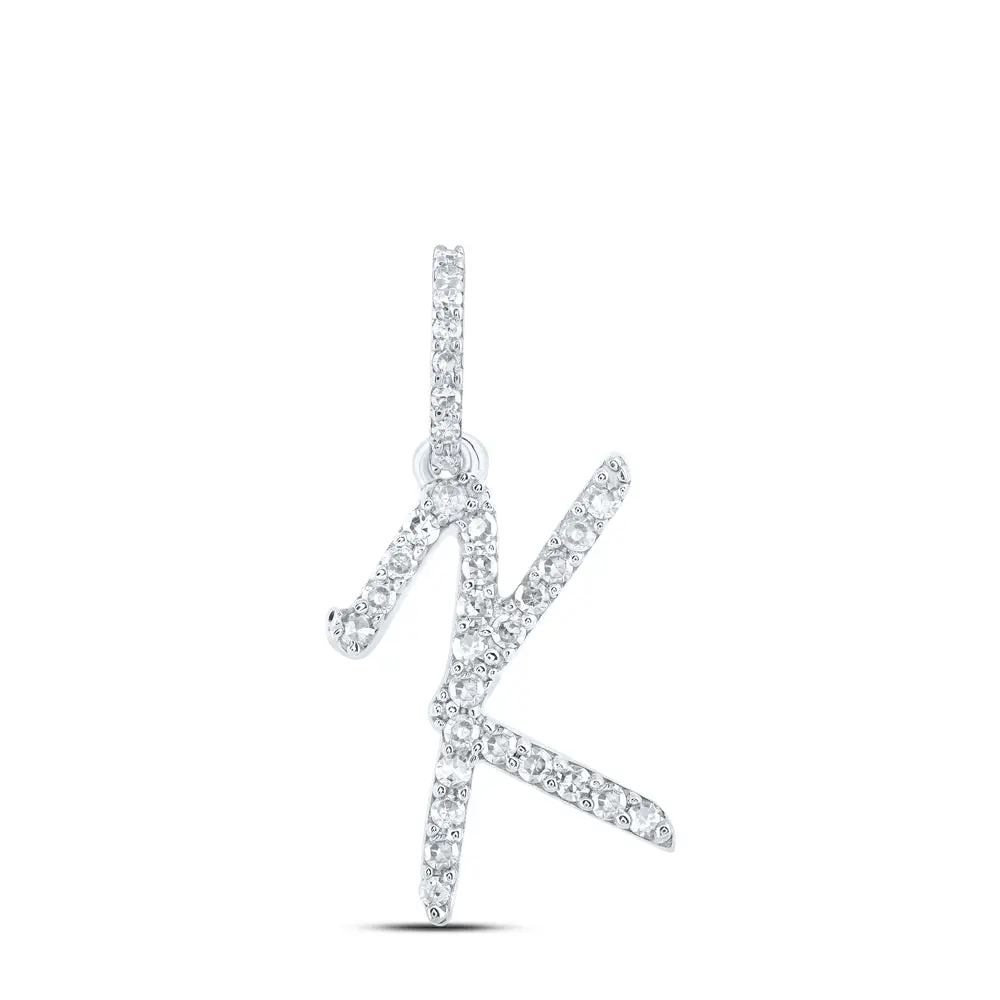 10K White Gold 0.14 CTW Diamond Initial "K" Pendant