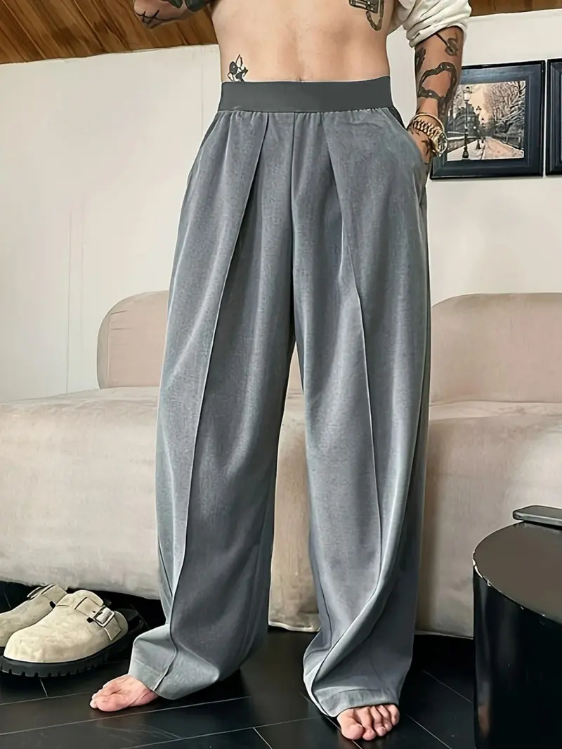 slim fit dress slacks Blue Loose Fit Suit Pants main image 0