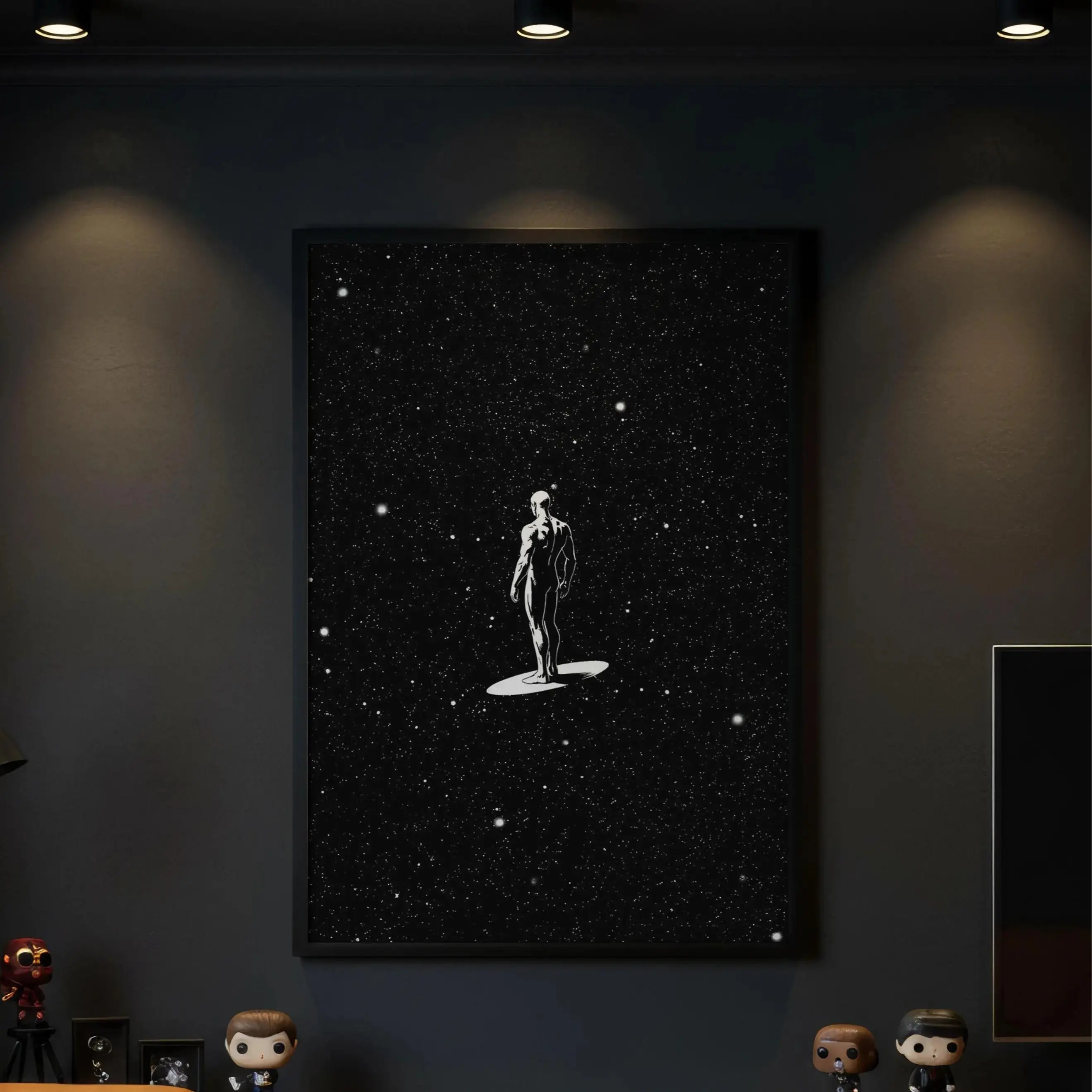 Silver Surfer Poster Cosmic Wall Art Black White Space Print Galaxy Superhero Decor Comic Boo Unframed Poster