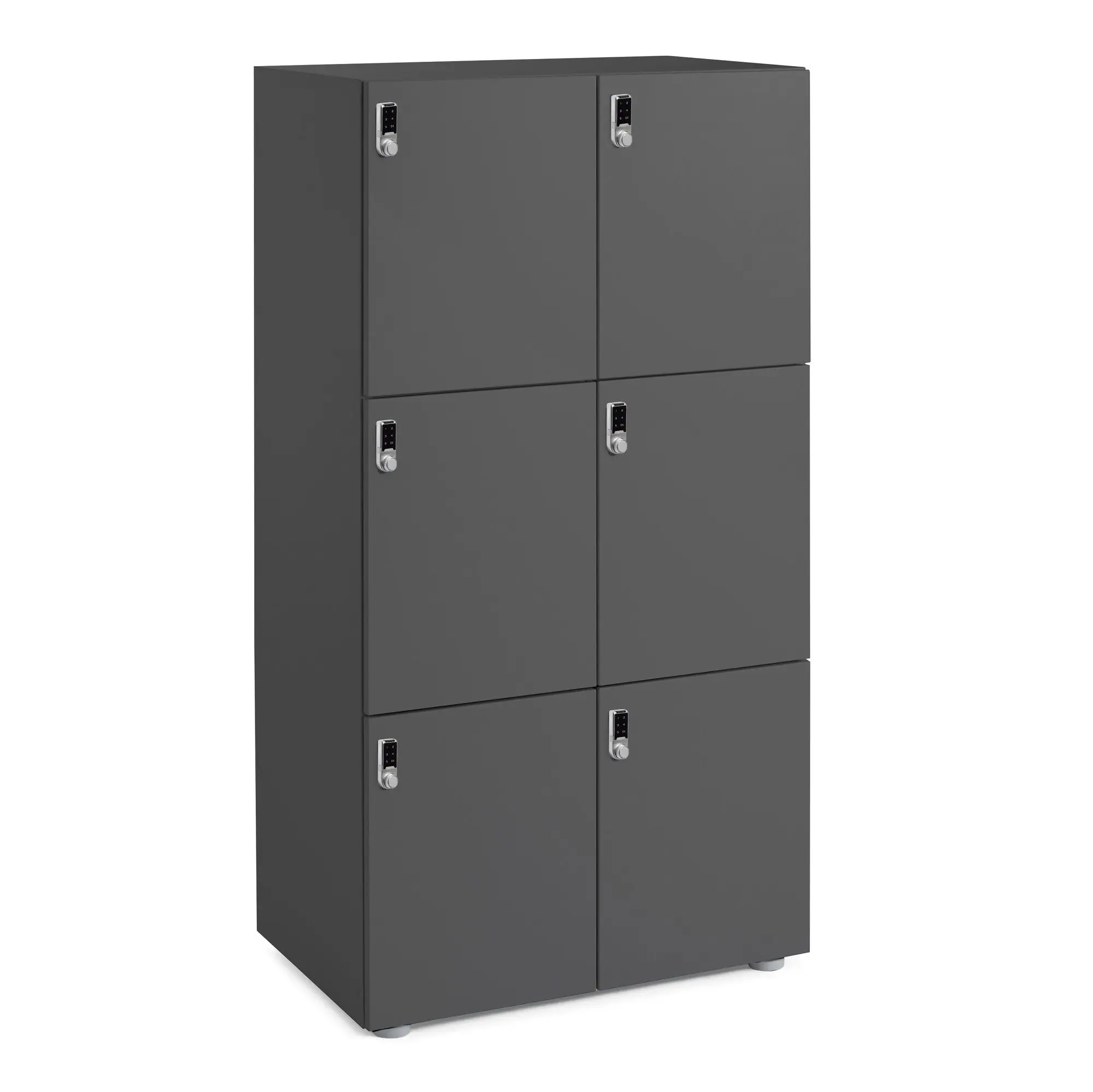 Poppin Stash 6-Door Locker, Digital, Charcoal