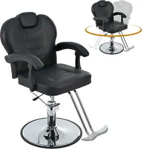 Hair Salon Chair, Styling Reclining Barber Chair,90°-150°Reclining Barber Chairs for Barbershop, Heavy Duty Hydraulic Pump 360° Swivel Salon Chair for Hair Stylist