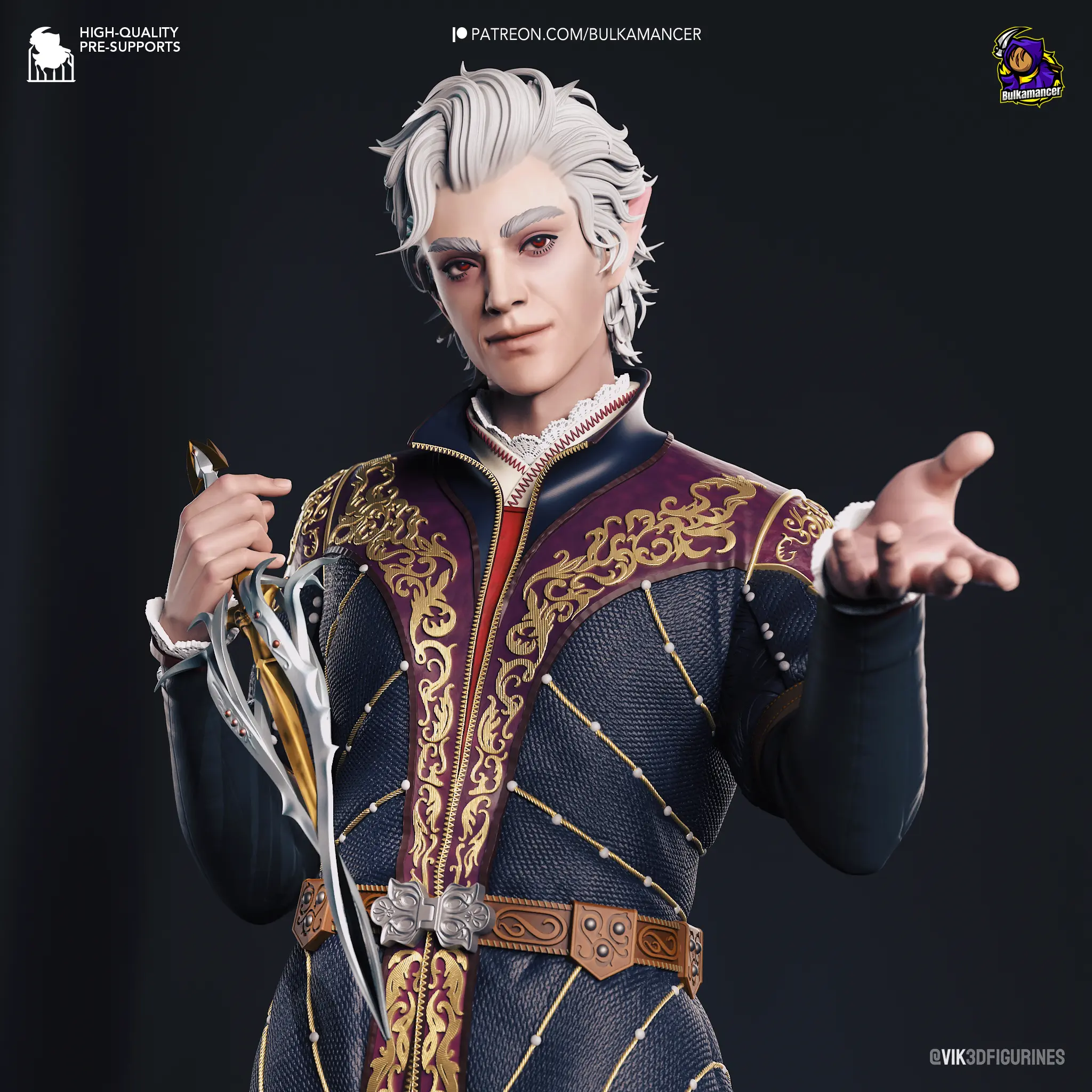 Astarion, Baldurs Gate 3, 1/8 Scale 3D Resin Display Figurine, Made to Order