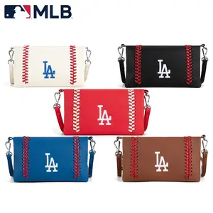 MLB Crossbody Bag for Women, Lightweight Leather Satchel with Team Logo Design & Baseball Stitching, Card Holder Wallet & Handbag for Game Day, Casual Fan Gear, Party, Holiday & Daily Use, 106