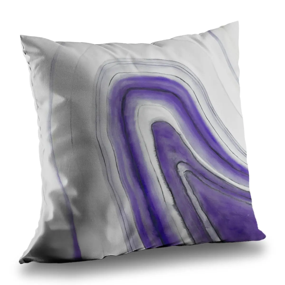 360 Stand 14x14 in. Purple Round Mineral Motif Geode Print Throw Pillow - Decorative Look, Twill Weave Poly Twill Insert, Home Decor Accent, 14-Inch Pillow Inserts, Abstract Art Pillow Inserts