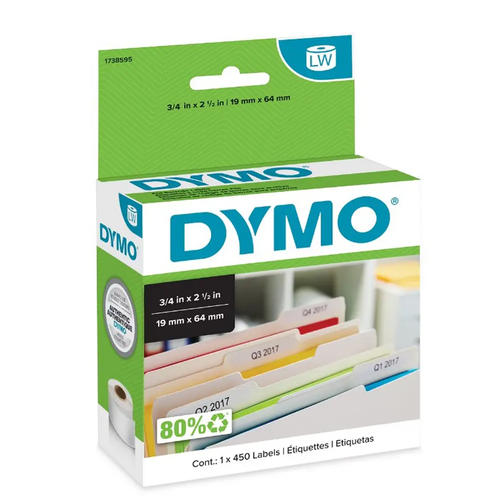 DYMO LabelWriter Barcode Labels, Black Text on White, 3/4x2½" Size, Compatible with LW Series Label Printers, Office Stationery Supplies