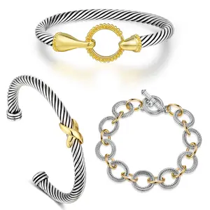 Aprilery Elegant Silver-Tone 3-Piece Bracelet Set Open Cuff & Bangle for Women Trendy Maximalist Jewelry Stainless Steel Wrist Accessories