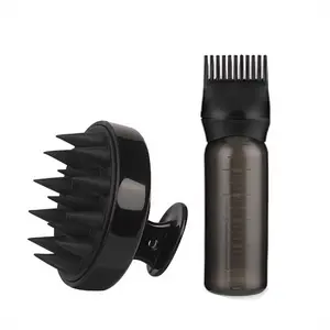Silicone Hair Brush Head Scalp Massager Comb, Dyeing Oil Applicator with Brush, Salon Hairstyling Tool, Hair Care Accessories, Hair Styling Tools