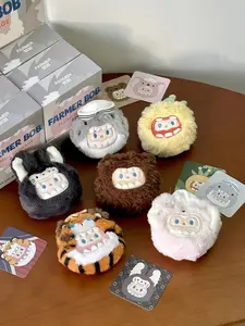 QIQI-Farmer Bob Fuzzy Headphone Case Plush Box Mystery Boxes Bag Pendant Bunny Plush Dolls Soft Collectibles