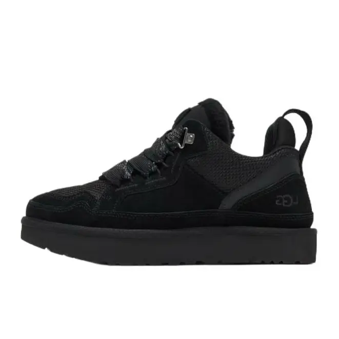 UGG Lowmel Black Women’s Rubber Sneaker Shoe - Trendy, Comfortable Casual Closed-Toe Footwear for Fall, Winter Walking, Sports Shoes, Athletic