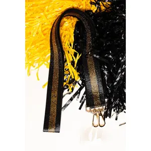 Spirit Stripes Black & Gold Crystal Bag Strap