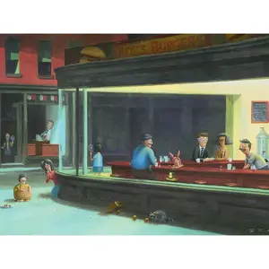 A Classic With Cheese High Quality Canvas Print, Inspired by Nighthawks Fan Art, An  Kitchen Artistic Wall Art Ornament for Modern Decor Enthusiasts.