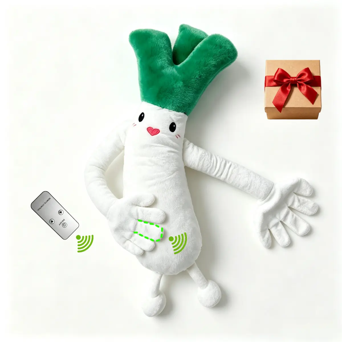 Plush Patting Hand Toy – Giant Green Scallion Sensory Pillow, Soft Stuffed Animal for Hugging, Gentle Patting Plushie for Baby Sleep, Birthday Gift for Toddlers & New Moms, Party Decor