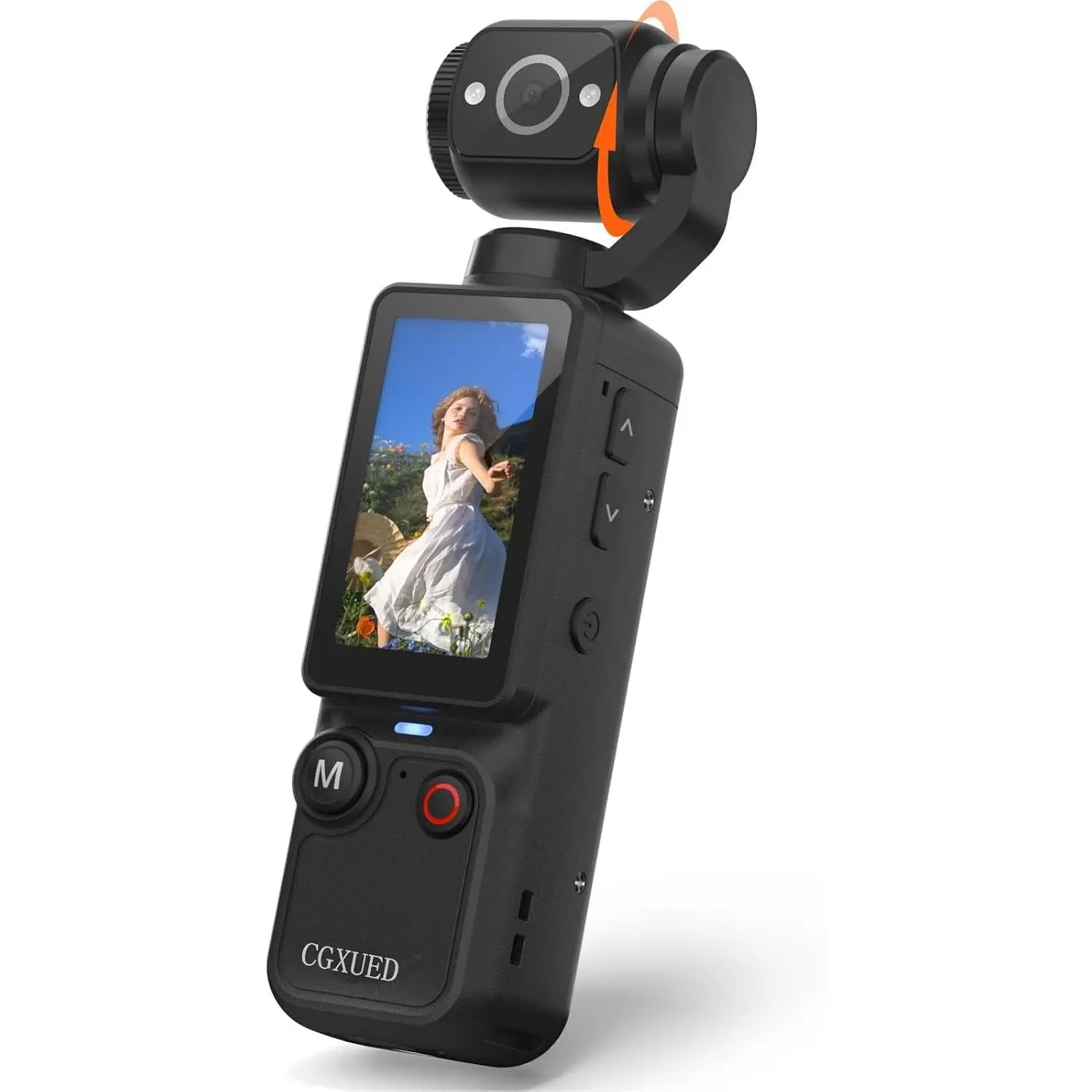 Digital Compact Vlogging Video Camcorder - Portable Handheld Rechargeable Device with 180° Rotating Lens, LCD Screen, Auto Focus, HD 1080p, 7-Hour Battery, 32GB Memory Card, 1-Button Recording, MP4 Support, SD Slot for Travel, Daily Moments