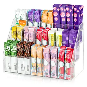 15 Compartment Acrylic Drink Packet Organizer, Large Water Packet Holder for Water Flavor Mixes, Clear Sugar Packet Storage for Kitchen Cabinet & Pantry, Easy Assembly Modern Countertop Organization.Anti-Clutter Pantry Organization