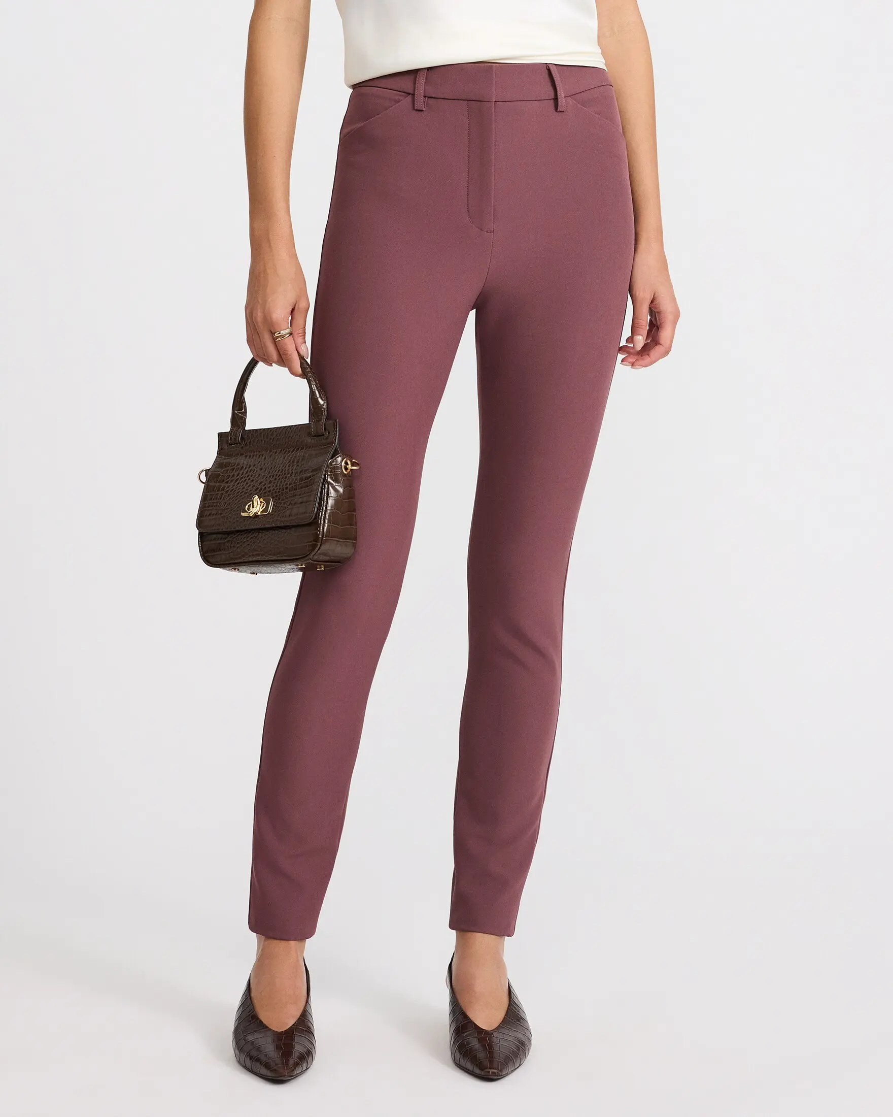Express Editor High Waisted Skinny Pant in Signature Stretch, Spandex, Short