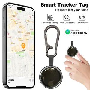 GPS Tracker for Cars & Pets - Mini Clear Design, Weatherproof Case, Anti-Lost Device, Works with Apple Find My, No Monthly Fees, IP67 Waterproof, ,Works with Apple Find My (iOS Only) For iPhone,Replaceable Battery Remote