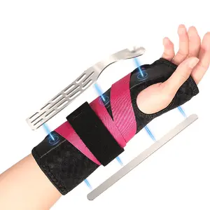 1PCS Carpal Tunnel Wrist Braces, Adjustable Night Wrist Support with 2 Metal Splints, Hand Stabilizer for Men Women No Pressure on Thumb, Right or Left Hand, Wrist Brace for Sleeping