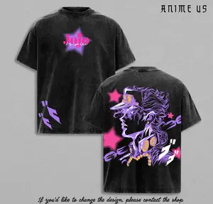 Joestar JoJo’s Bizarre Adventure Jotaro Kujo Vintage Washed Tee | Anime Streetwear Graphic Shirt | Retro Manga Art Oversized T-Shirt For Fans | Stylish Gift For Otaku