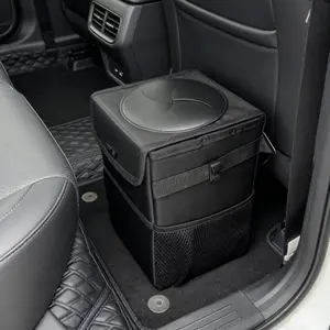 Car Folding Trash Can with Lid, Large Capacity, Waterproof & Leak-Proof, Hanging Storage Bin for Car Door & Seat, Auto Organizer, Car Organizers, Car Organization Supplies, Car Interior Storage