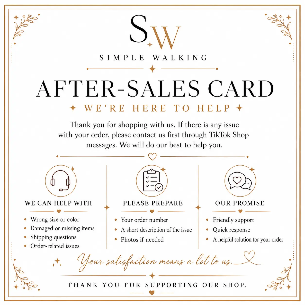 After-sales card