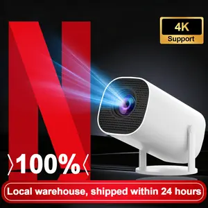 [US Local Warehouse] Holiday Gift Mini Projector, featuring Android 11 system, 260 ANSI lumens brightness, 180° rotatable design, Bluetooth 5.0, perfect for home theater/outdoor mini cinema, supports 4K resolution and WiFi connectivity.