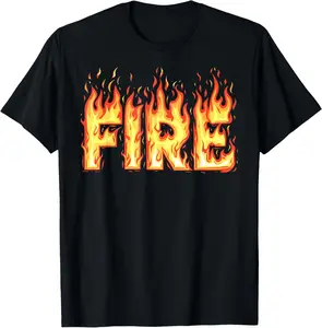 100% Cotton Fire Flame Shirt Adult Kids Men Women Fire And Ice Costume T-Shirt