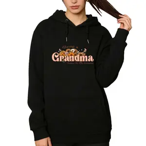 Being a Grandma Hoodie with Retro Floral – Casual Long Sleeve for Family Loving Grandmothers